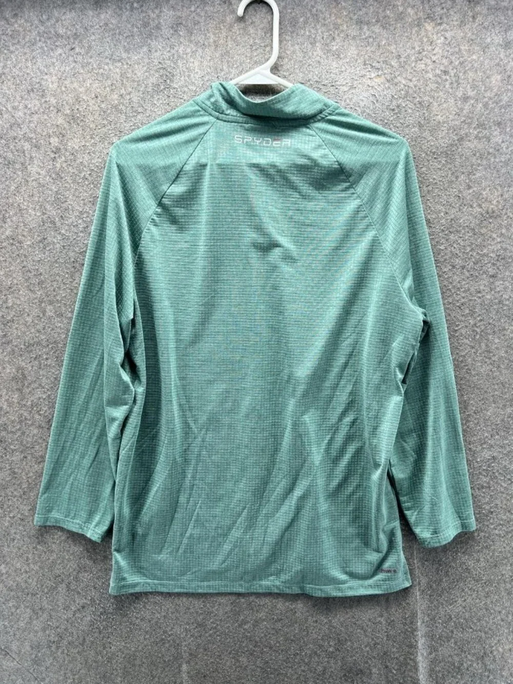 Spyder Active Pullover Mens Medium Green 1/4 Zip Long Sleeve Performance Top